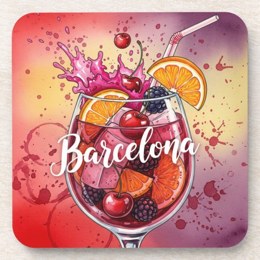 Barcelona, Spanien, von Natasha Us Getränkeuntersetzer (Vorderseite)