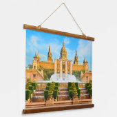 Barcelona Spanien Wandteppich Mit Holzrahmen (Gewinkelt)