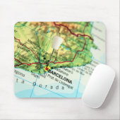 Barcelona-Stadt-Button-Karte Mousepad (Mit Mouse)