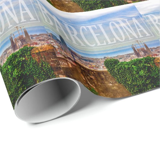 Barcelona-Stadt Geschenkpapier (Rolleneckpunkt)
