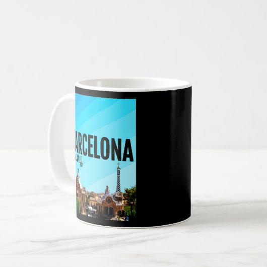Barcelona Stadt Spanien Park Guell Barca Kaffeetasse (Vorderseite Links)