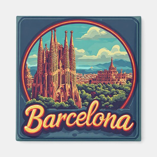 🧲 Barcelona-Städtereise-Erinnerung Spanien 🌴 Magnet (Vorne)