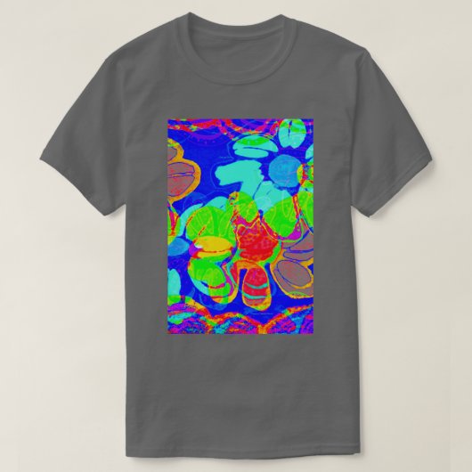 Barcelona Strand und Surfstil farbenfroh trippy T-Shirt (Design vorne)