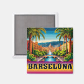 🧲 Barcelona Strandurlaub Erinnerung Spanien 🌊 Magnet (Vorderseite/Rückseite)