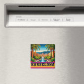 🧲 Barcelona Strandurlaub Erinnerung Spanien 🌊 Magnet (In Situ (Geschirrspüler))