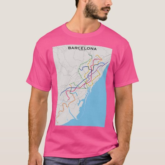 Barcelona Transit Map T-Shirt (Vorderseite)