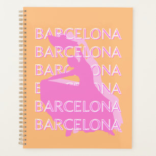 Barcelona Travel Art, Spanien Reisen Kunst, Orange Planer