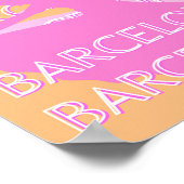 Barcelona Travel Art, Spanien Reisen Kunst, Orange Poster (Ecke)