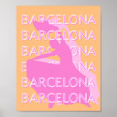 Barcelona Travel Art, Spanien Reisen Kunst, Orange Poster (Vorne)