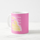 Barcelona Travel Art, Spanien, Travel Art, Pink Kaffeetasse (Vorderseite Links)