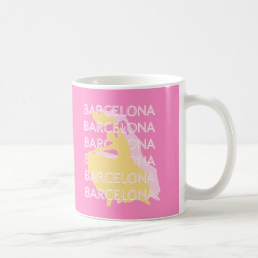 Barcelona Travel Art, Spanien, Travel Art, Pink Kaffeetasse (Rechts)