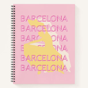 Barcelona Travel Art, Spanien, Travel Art, Pink Notizblock
