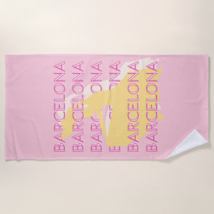 Barcelona Travel Art, Spanien, Travel Art, Pink Strandtuch