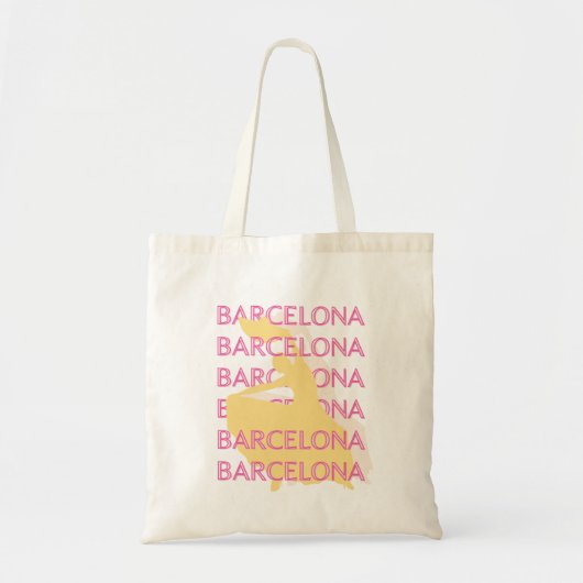 Barcelona Travel Art, Spanien, Travel Art, Pink Tragetasche (Vorne)