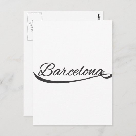barcelona typografisch postkarte (Vorne/Hinten)