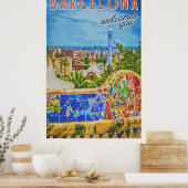 Barcelona Vintage Reise Fotografisch Poster (Küche)