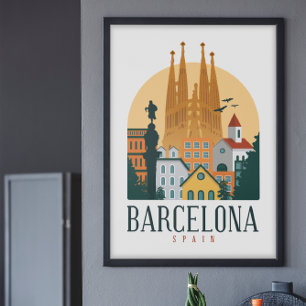 Barcelona Vintage Reiseplakat Poster