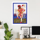 Barcelona - Vintage spanische Exposition Poster (Heimbüro)