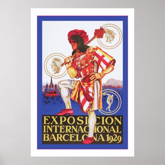 Barcelona - Vintage spanische Exposition Poster (Vorne)