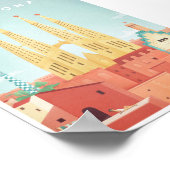 Barcelona Vintage Travel Poster (Ecke)