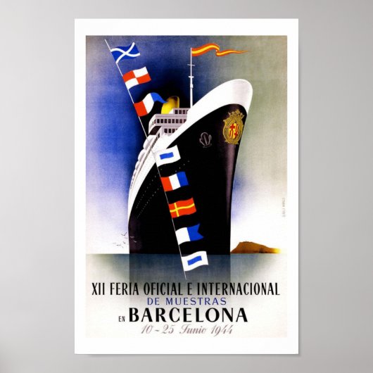 Barcelona Vintage Travel Poster (Vorne)