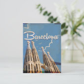 Barcelona Vintage Travel Poster Postkarte (Stehend Vorderseite)