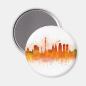 Barcelona watercolor Skyline v03 Magnet (Vorderseite/Rückseite)
