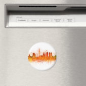 Barcelona watercolor Skyline v03 Magnet (In Situ (Geschirrspüler))