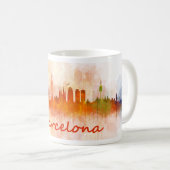 Barcelona watercolor Skyline v04 Kaffeetasse (VorderseiteRechts)