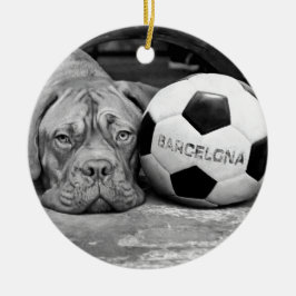 Barcelona's fanatic soccer dog. Barcelona, Spain, Keramik Ornament