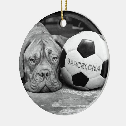 Barcelona's fanatic soccer dog. Barcelona, Spain, Keramik Ornament (Links)