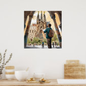 Barcelona's La Sagrada Familia Print Poster (Küche)