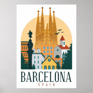 BarcelonaSkyline Poster