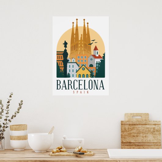 BarcelonaSkyline Poster (Küche)