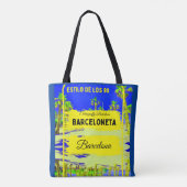 Barceloneta, Barcelona Stil Tasche Dunkelblau (Rückseite)