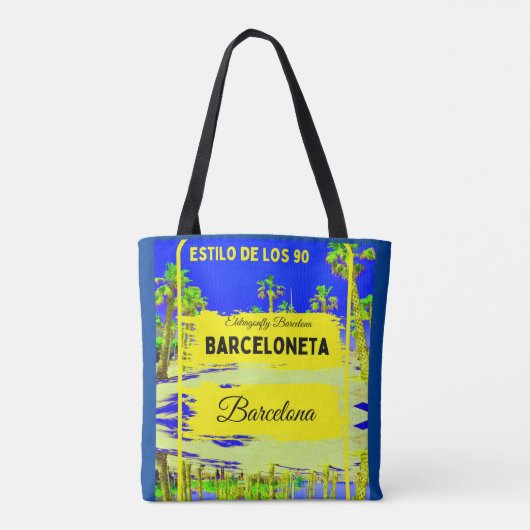 Barceloneta, Barcelona Stil Tasche Dunkelblau (Rückseite)