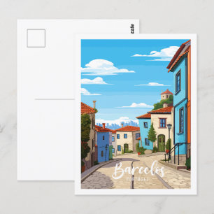 Barcelos Portugal Vintage-Reiseillustration Postkarte