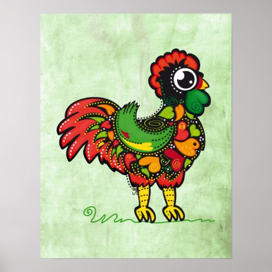 Barcelos portugiesisches Rooster-Druckplakat Poster (Vorne)