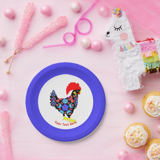 Barcelos Rooster Portugiesisches NationalEmblem Pappteller (Party)
