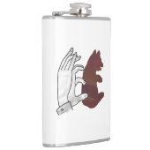 Bärchen Braune Hand Silhouette Flachmann (Rechts)