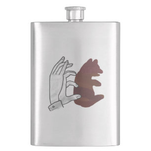Bärchen Braune Hand Silhouette Flachmann