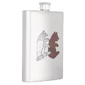Bärchen Braune Hand Silhouette Flachmann (Rechts)