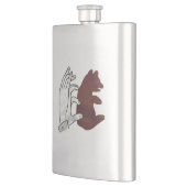 Bärchen Braune Hand Silhouette Flachmann (Links)