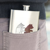 Bärchen Braune Hand Silhouette Flachmann (Beispiel)