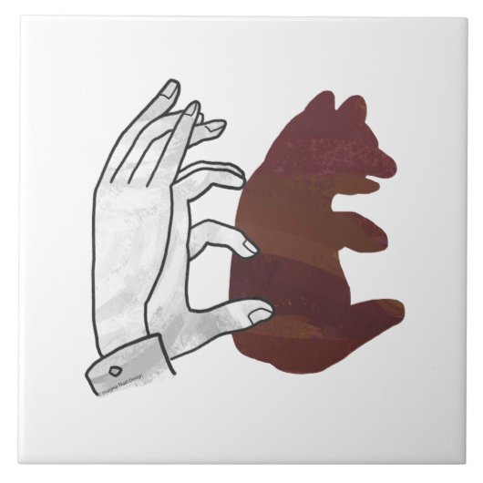 Bärchen Braune Hand Silhouette Fliese (Vorderseite)