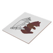 Bärchen Braune Hand Silhouette Fliese (Seite)