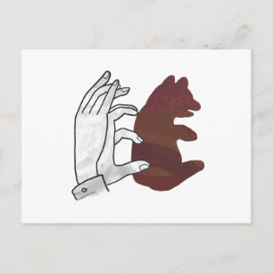 Bärchen Braune Hand Silhouette Postkarte
