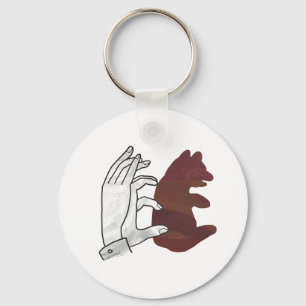 Bärchen Braune Hand Silhouette Schlüsselanhänger
