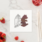 Bärchen Braune Hand Silhouette Serviette (Beispiel)