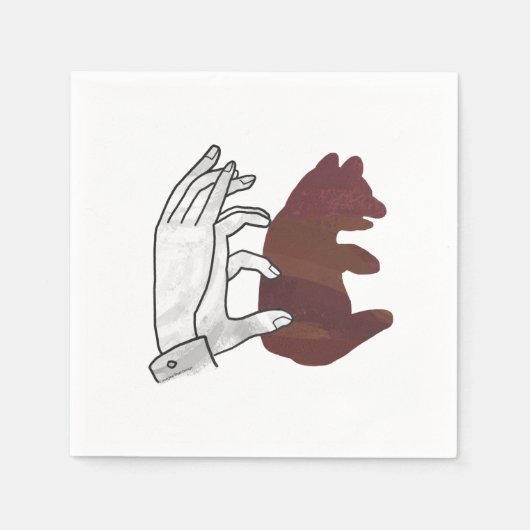 Bärchen Braune Hand Silhouette Serviette (Vorderseite)